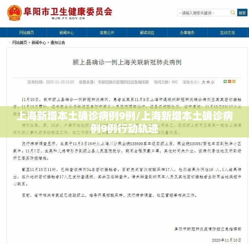 上海新增本土确诊病例9例/上海新增本土确诊病例9例行动轨迹