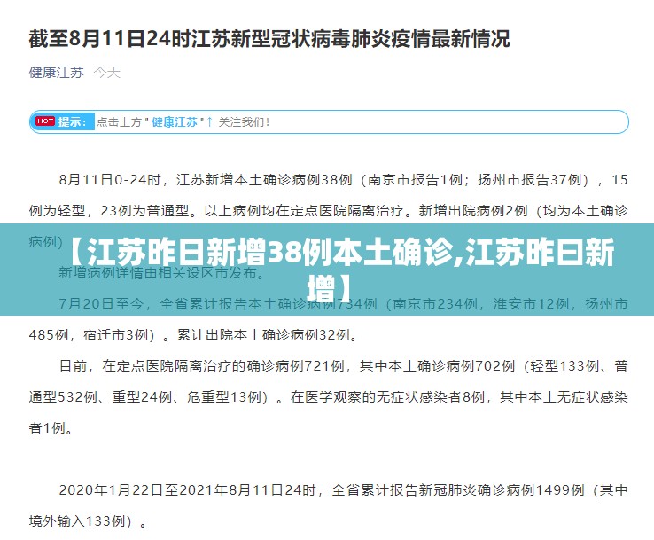 【江苏昨日新增38例本土确诊,江苏昨曰新增】 【江苏昨日新增38例本土确诊,江苏昨曰新增】