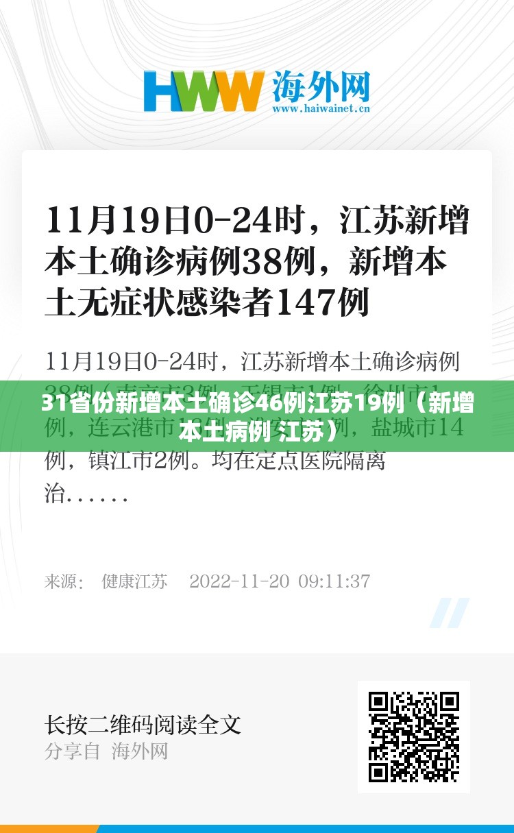 31省份新增本土确诊46例江苏19例（新增本土病例 江苏）