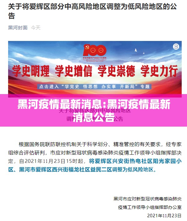 黑河疫情最新消息:黑河疫情最新消息公告