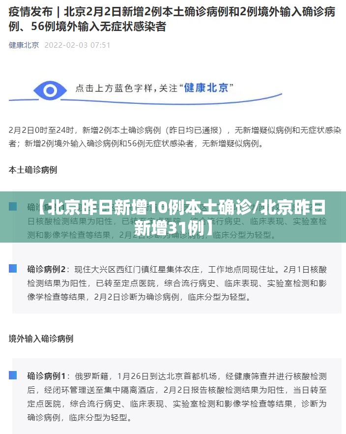 【北京昨日新增10例本土确诊/北京昨日新增31例】 【北京昨日新增10例本土确诊/北京昨日新增31例】