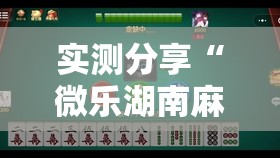 实测分享“微乐湖南麻将挂免费下载”2026开挂教程步骤