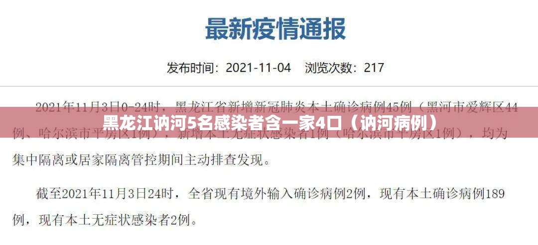 黑龙江讷河5名感染者含一家4口(讷河病例) 黑龙江讷河5名感染者含一家4口(讷河病例)