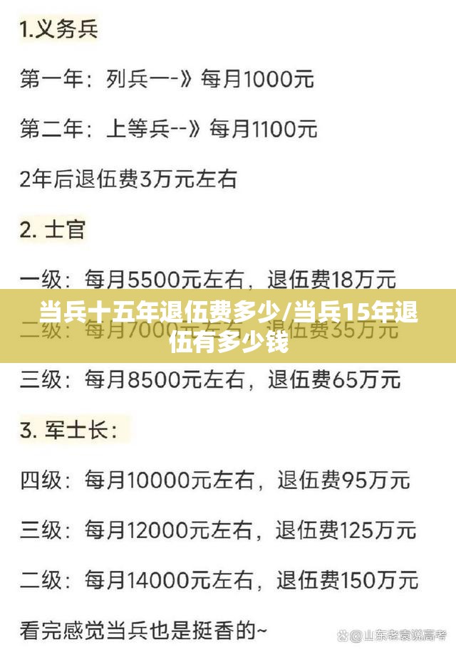 当兵十五年退伍费多少/当兵15年退伍有多少钱 当兵十五年退伍费多少/当兵15年退伍有多少钱