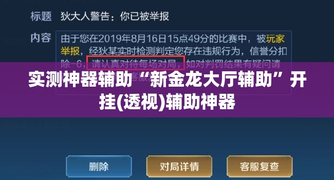 实测神器辅助“新金龙大厅辅助”开挂(透视)辅助神器