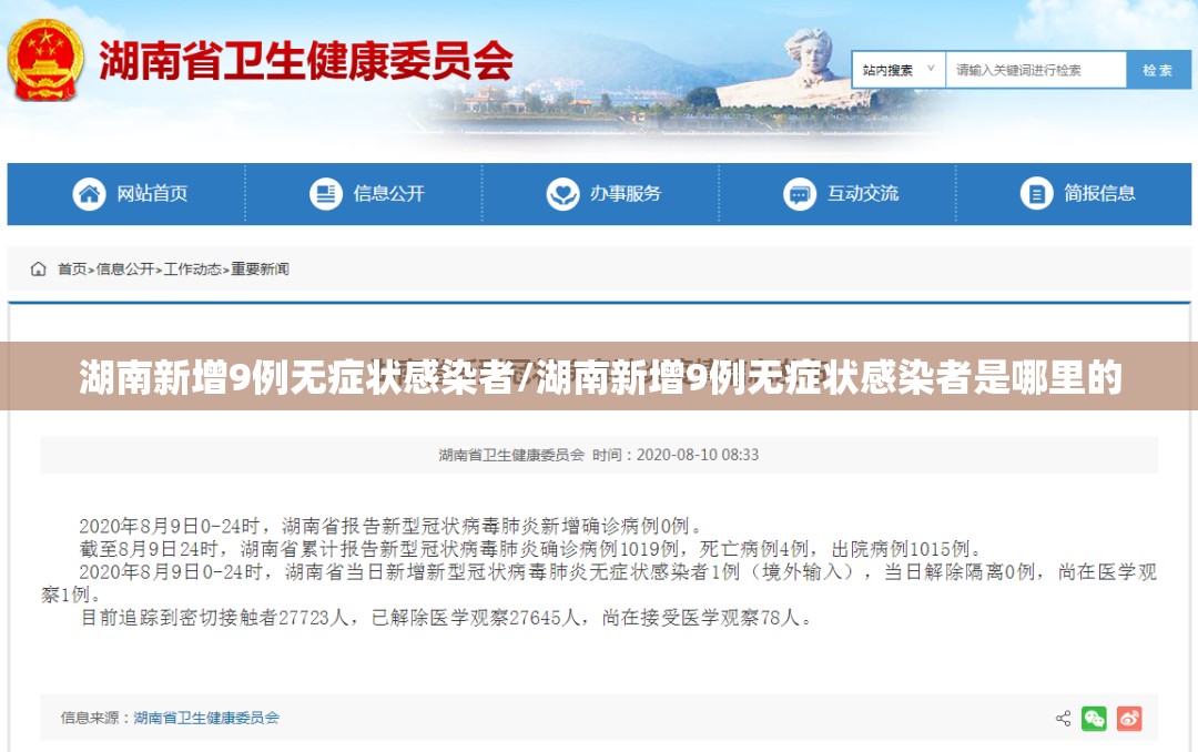 湖南新增9例无症状感染者/湖南新增9例无症状感染者是哪里的 湖南新增9例无症状感染者/湖南新增9例无症状感染者是哪里的