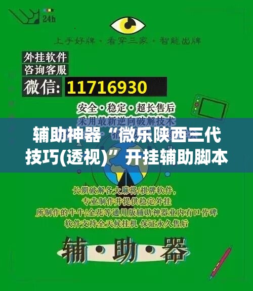 辅助神器“微乐陕西三代技巧(透视)”开挂辅助脚本+详细开挂安装教程