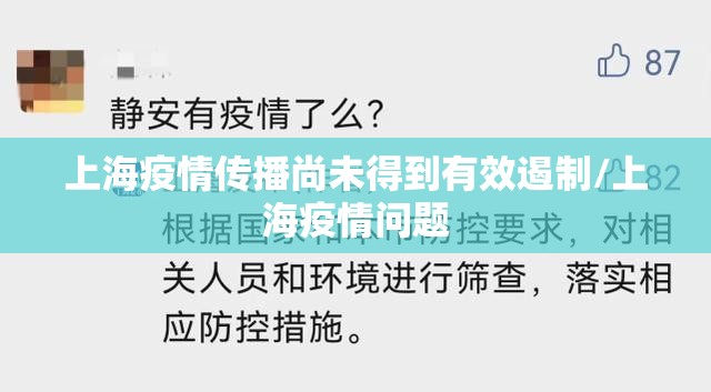 上海疫情传播尚未得到有效遏制/上海疫情问题 上海疫情传播尚未得到有效遏制/上海疫情问题