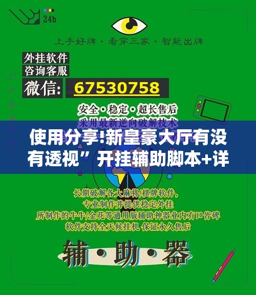 使用分享!新皇豪大厅有没有透视”开挂辅助脚本+详细开挂安装教程