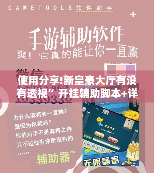 使用分享!新皇豪大厅有没有透视”开挂辅助脚本+详细开挂安装教程