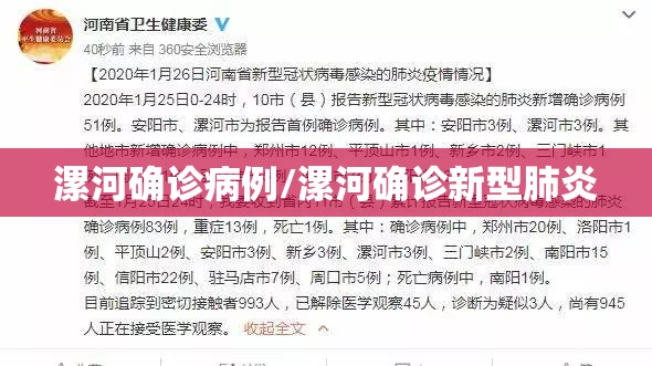 漯河确诊病例/漯河确诊新型肺炎 漯河确诊病例/漯河确诊新型肺炎
