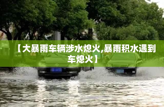 【大暴雨车辆涉水熄火,暴雨积水遇到车熄火】 【大暴雨车辆涉水熄火,暴雨积水遇到车熄火】