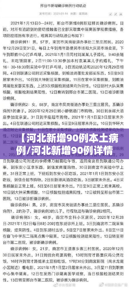 【河北新增90例本土病例/河北新增90例详情】