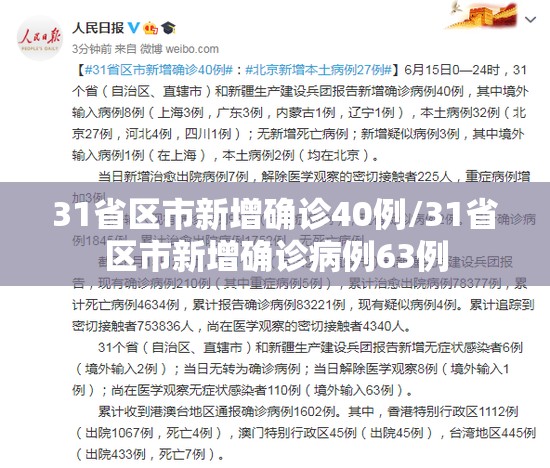 31省区市新增确诊40例/31省区市新增确诊病例63例 31省区市新增确诊40例/31省区市新增确诊病例63例
