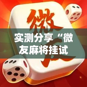 实测分享“微友麻将挂试用一天30元	”细辅助教程分享