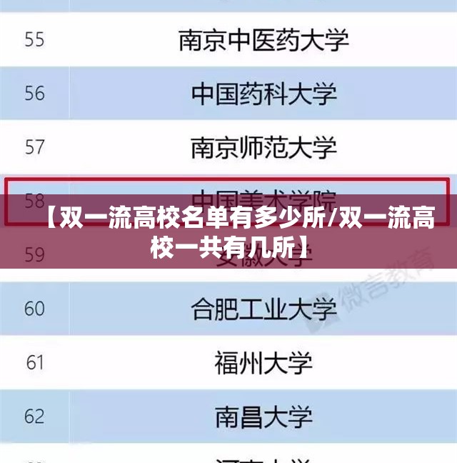 【双一流高校名单有多少所/双一流高校一共有几所】