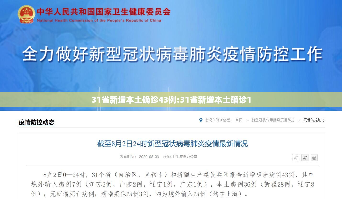 31省新增本土确诊43例:31省新增本土确诊1 31省新增本土确诊43例:31省新增本土确诊1