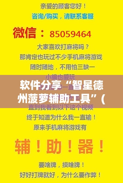 软件分享“智星德州菠萝辅助工具”(透视挂)辅助下载教程