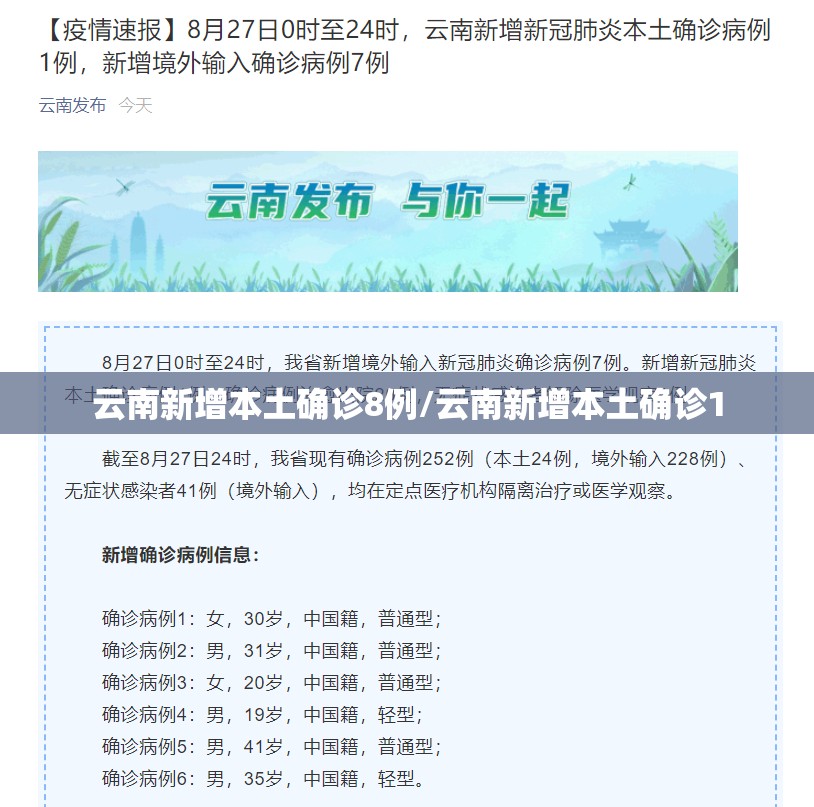 云南新增本土确诊8例/云南新增本土确诊1 云南新增本土确诊8例/云南新增本土确诊1