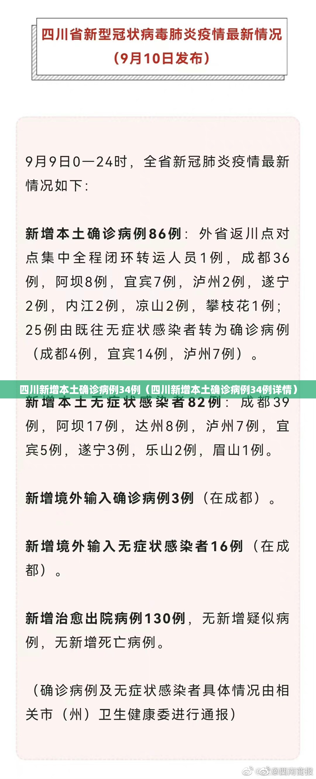 四川新增本土确诊病例34例（四川新增本土确诊病例34例详情）