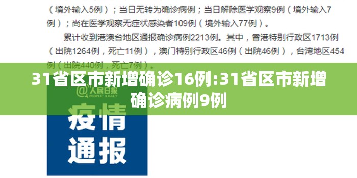31省区市新增确诊16例:31省区市新增确诊病例9例 31省区市新增确诊16例:31省区市新增确诊病例9例