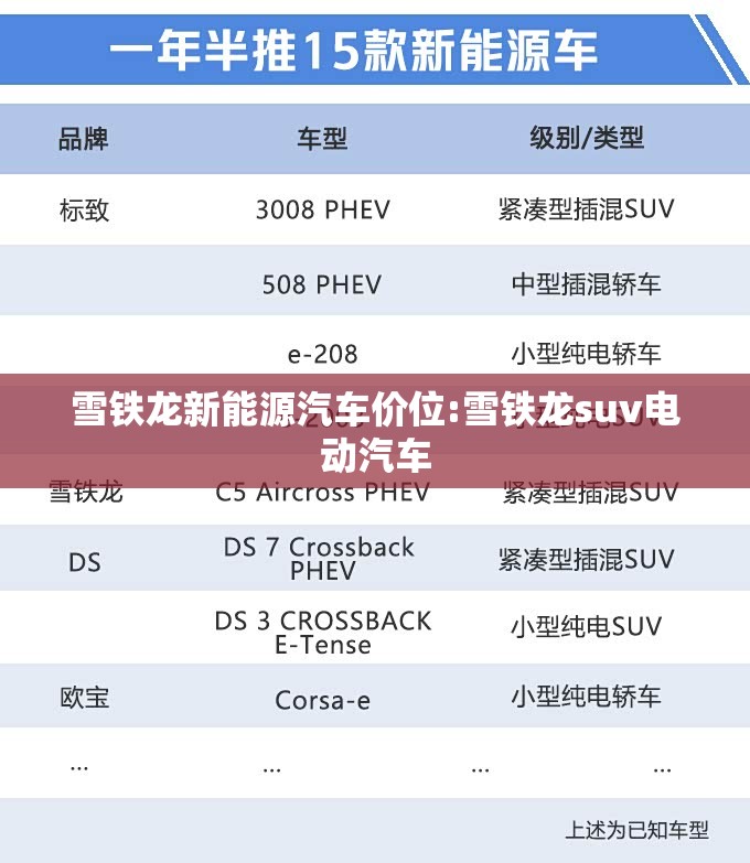 雪铁龙新能源汽车价位:雪铁龙suv电动汽车 雪铁龙新能源汽车价位:雪铁龙suv电动汽车