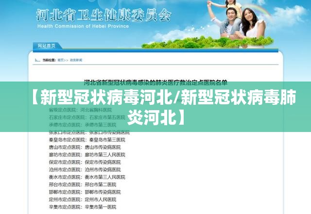 【新型冠状病毒河北/新型冠状病毒肺炎河北】