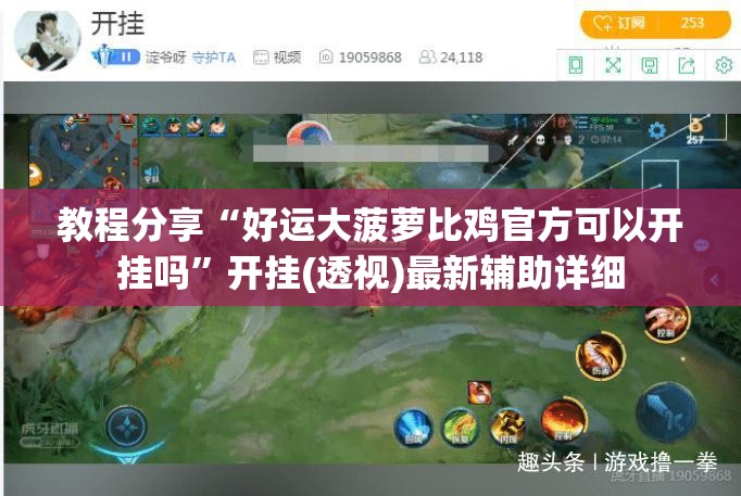 教程分享“好运大菠萝比鸡官方可以开挂吗”开挂(透视)最新辅助详细