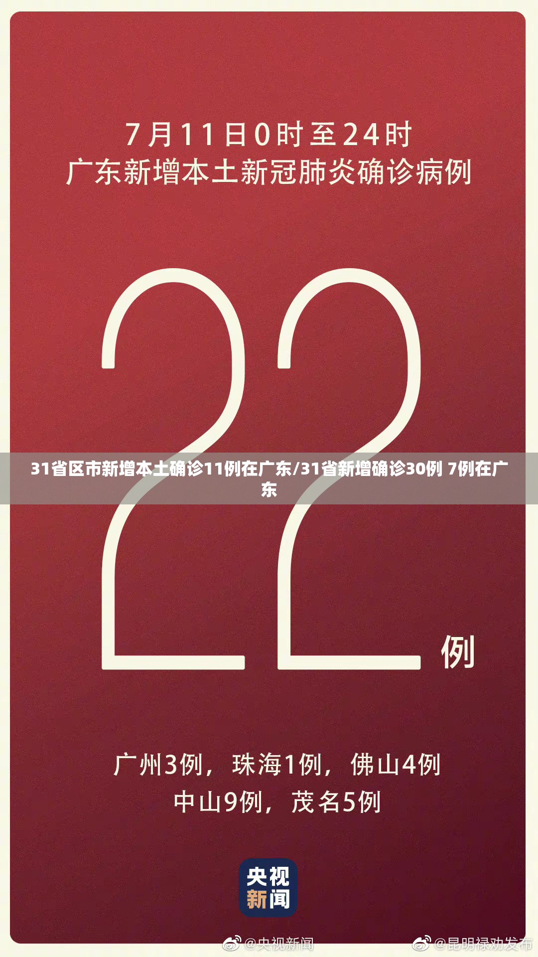 31省区市新增本土确诊11例在广东/31省新增确诊30例 7例在广东