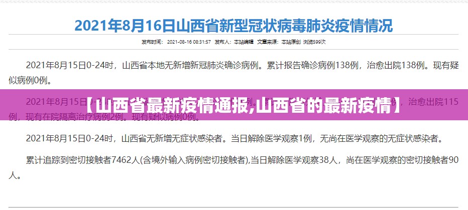 【山西省最新疫情通报,山西省的最新疫情】