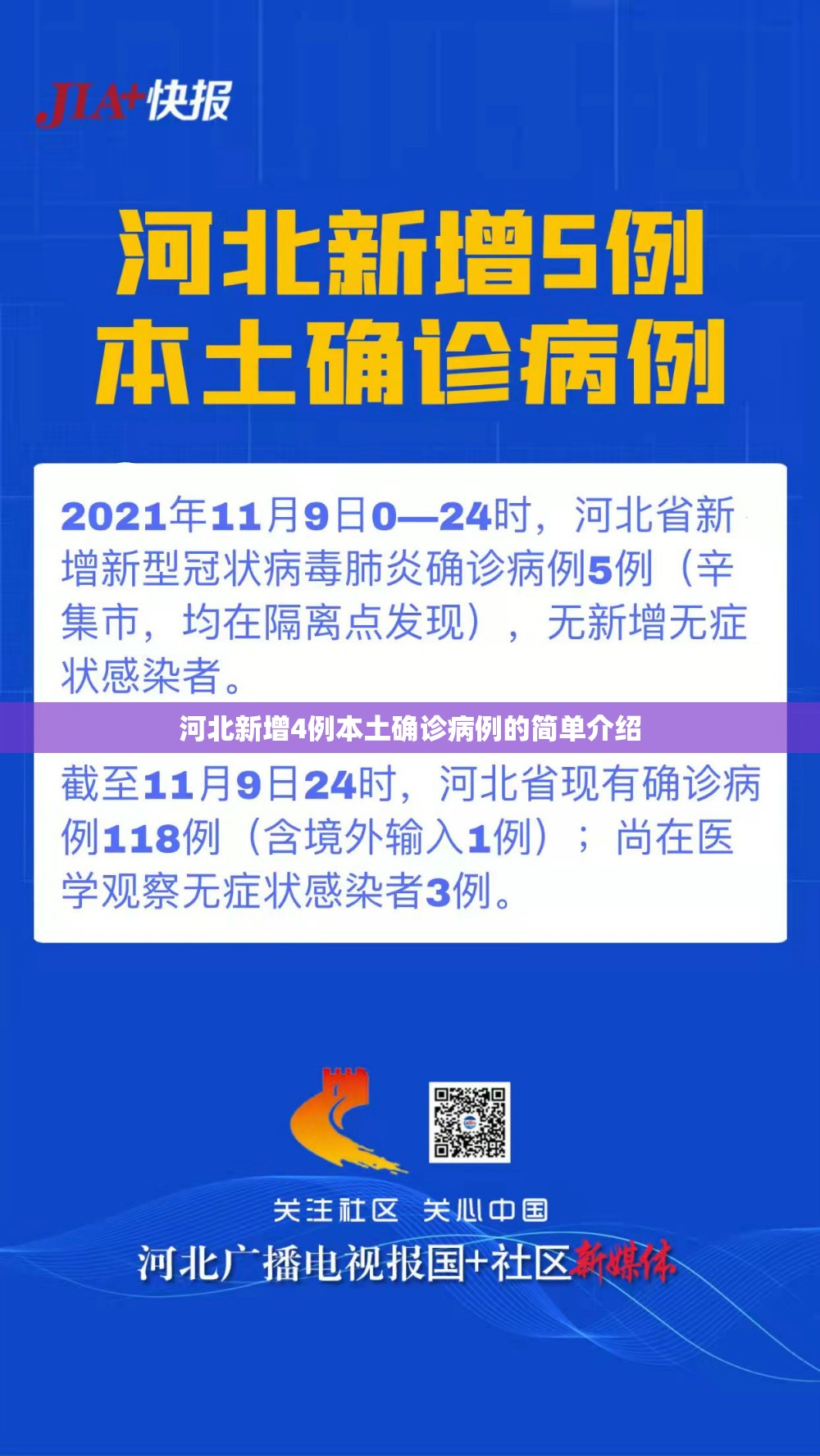 河北新增4例本土确诊病例的简单介绍 河北新增4例本土确诊病例的简单介绍