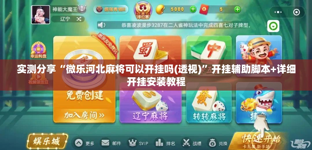 实测分享“微乐河北麻将可以开挂吗(透视)”开挂辅助脚本+详细开挂安装教程