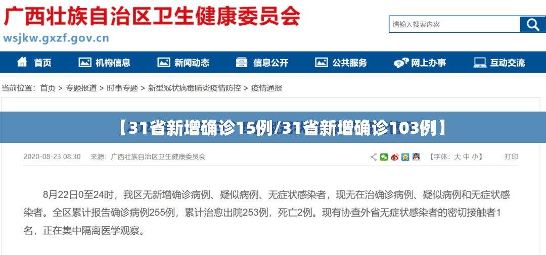 【31省新增确诊15例/31省新增确诊103例】