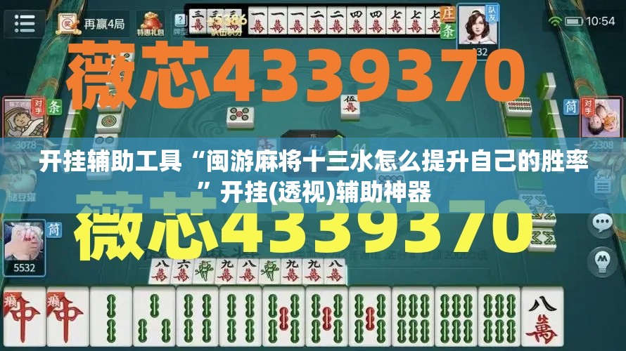 开挂辅助工具“闽游麻将十三水怎么提升自己的胜率”开挂(透视)辅助神器
