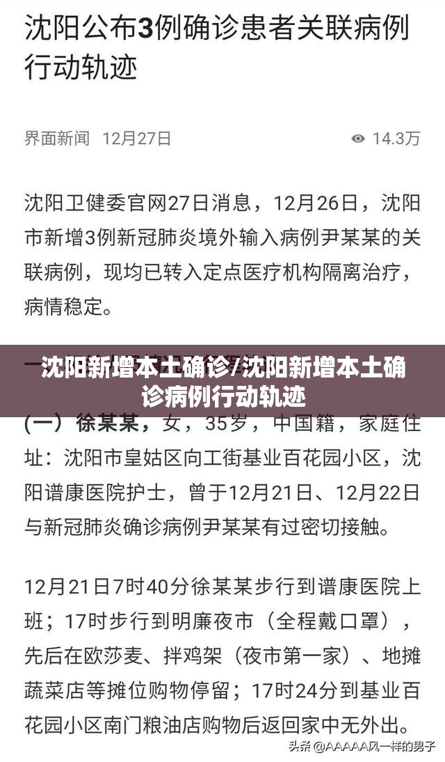 沈阳新增本土确诊/沈阳新增本土确诊病例行动轨迹 沈阳新增本土确诊/沈阳新增本土确诊病例行动轨迹