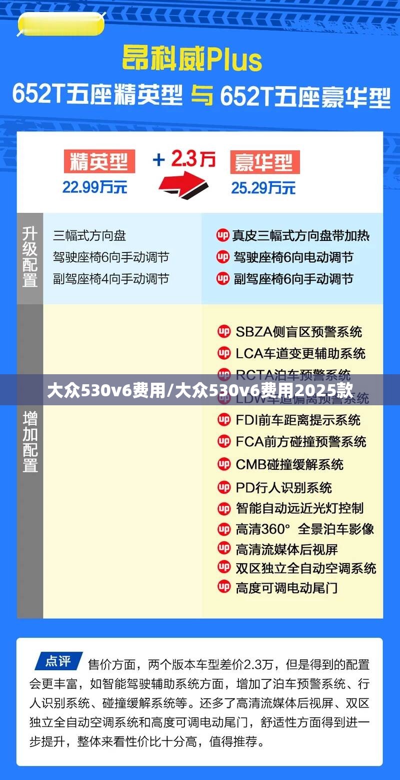 大众530v6费用/大众530v6费用2025款