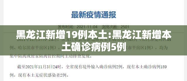 黑龙江新增19例本土:黑龙江新增本土确诊病例5例