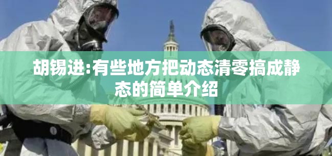 胡锡进:有些地方把动态清零搞成静态的简单介绍
