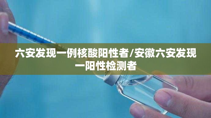 六安发现一例核酸阳性者/安徽六安发现一阳性检测者