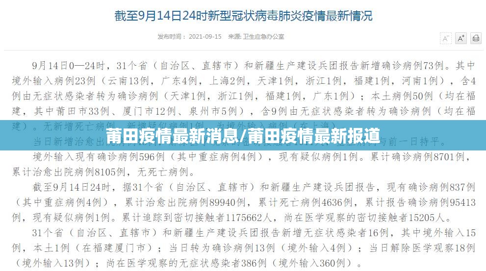 莆田疫情最新消息/莆田疫情最新报道