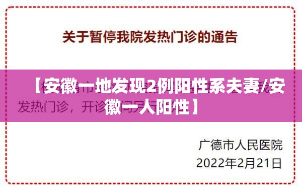 【安徽一地发现2例阳性系夫妻/安徽一人阳性】