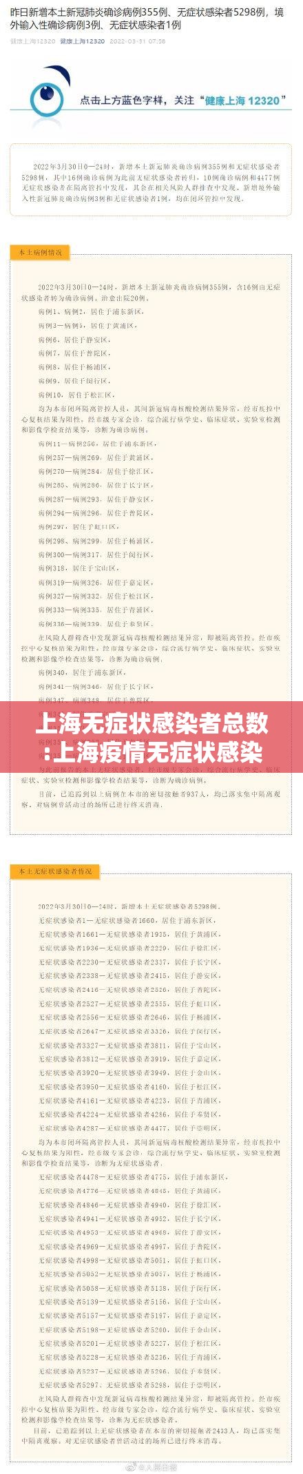 上海无症状感染者总数:上海疫情无症状感染者