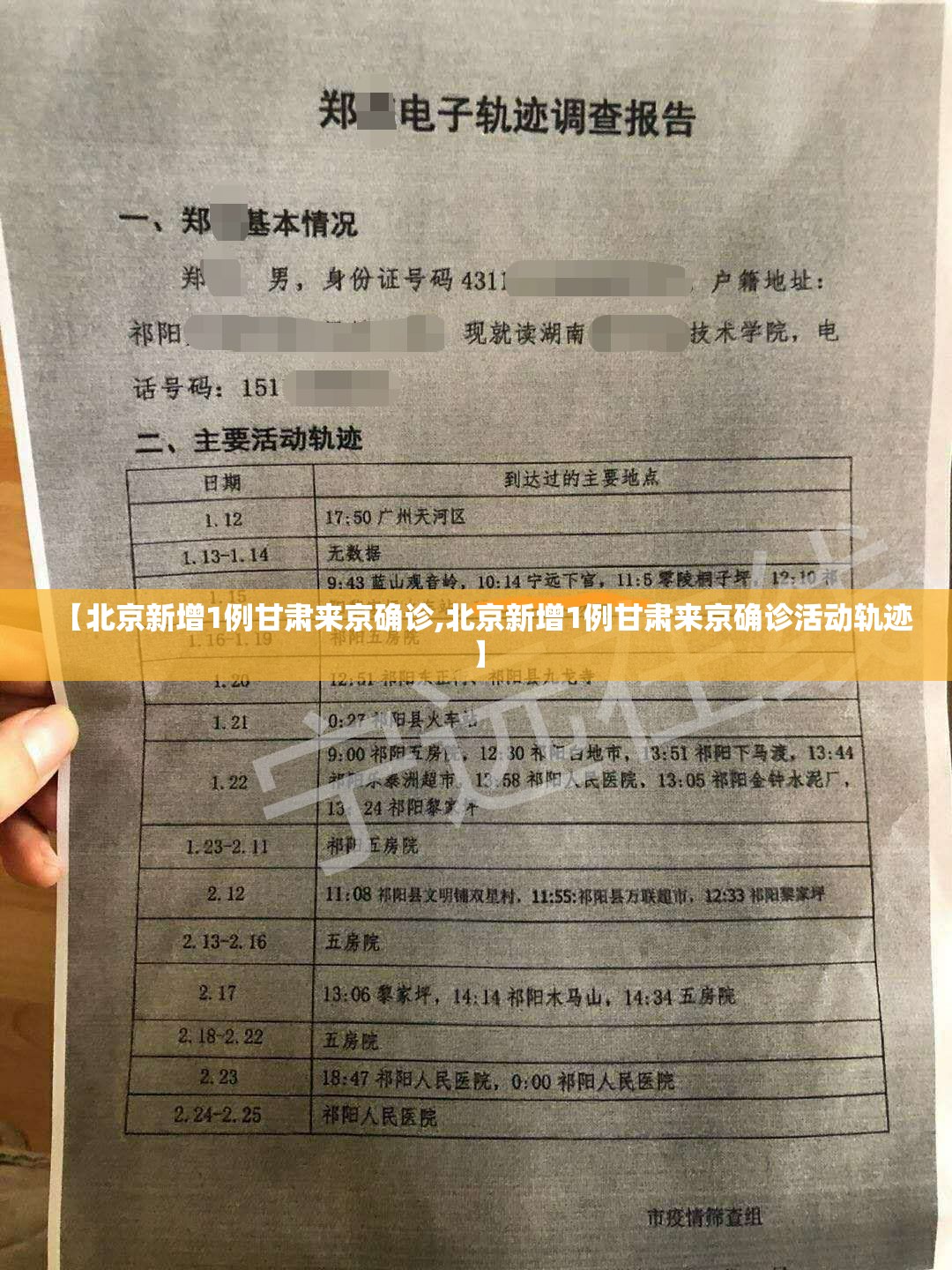 【北京新增1例甘肃来京确诊,北京新增1例甘肃来京确诊活动轨迹】 【北京新增1例甘肃来京确诊,北京新增1例甘肃来京确诊活动轨迹】