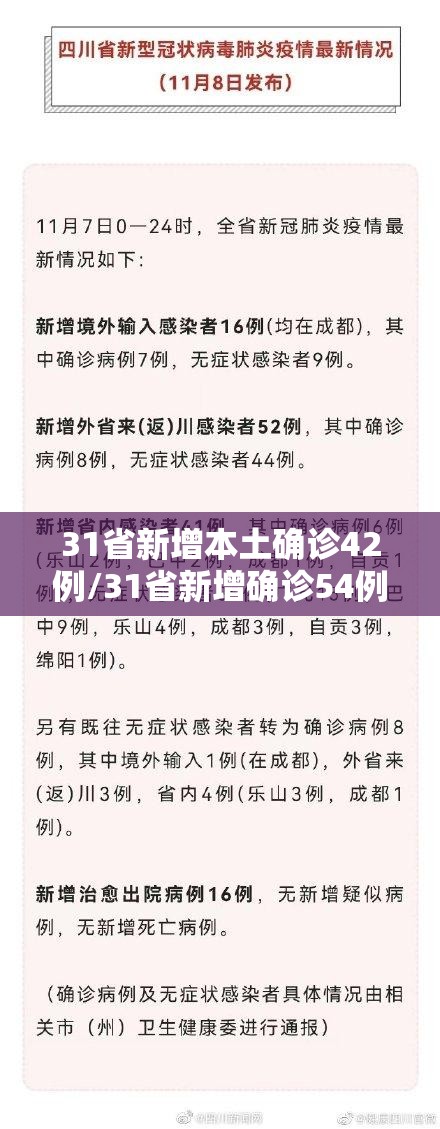 31省新增本土确诊42例/31省新增确诊54例 本土41例