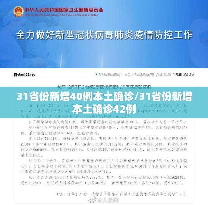 31省份新增40例本土确诊/31省份新增本土确诊42例