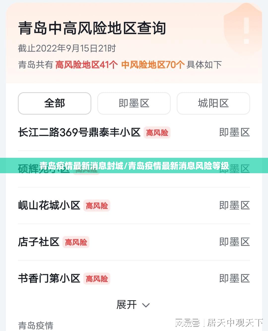 青岛疫情最新消息封城/青岛疫情最新消息风险等级
