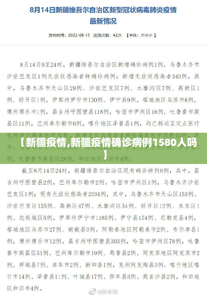 【新疆疫情,新疆疫情确诊病例1580人吗】