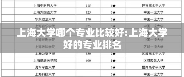 上海大学哪个专业比较好:上海大学好的专业排名
