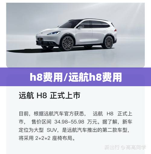 h8费用/远航h8费用