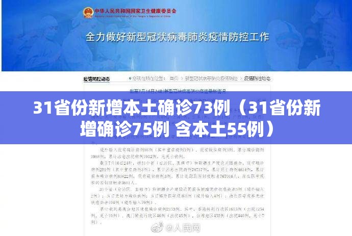 31省份新增本土确诊73例（31省份新增确诊75例 含本土55例）